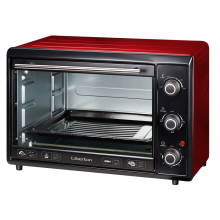 Электрическая печь Liberton LEO-400 выпечка гриль 40 л  2000W  3 режима нагрева электродуховка настольная Красная