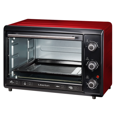 Электрическая печь Liberton LEO-400 выпечка гриль 40 л  2000W  3 режима нагрева электродуховка настольная Красная