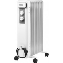 Масляный радиатор обогреватель 9 секций Zanussi ZOH/CS-09W 2 кВт  3 режима 25м2 защита от перегрева терморегулятор батарея напольный белый