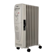 Масляный радиатор обогреватель 9 секций с тепловентилятором ERGO HO 222009 F 2400 Вт до 20 м2 3/6 режимов термостат терморегулятор защита от перегрева батареи серый