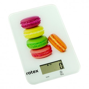 Весы кухонные электронные платформа Rotex RSK14-P стеклянные разноцветные