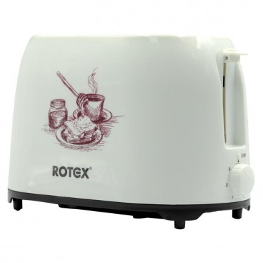 Тостер Rotex Rtm 140 W 7 степеней обжаривания  регулировка 750 Вт съемный поддон Белый