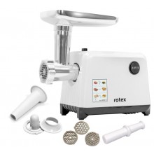 Мясорубка электрическая Rotex RMG200-W 2000 Вт реверс шнек из алюминия кеббе колбаски Белая 