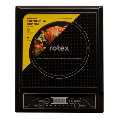 Настольная индукционная электроплита Rotex RIO180-C стеклокерамика 7 программ 1 конфорка Черная