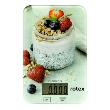 Весы кухонные электронные платформа Rotex RSK14-P Yogurt стеклянные разноцветные