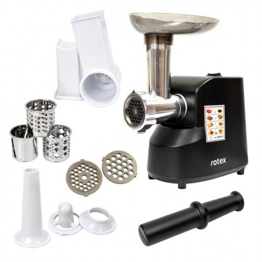 Мясорубка электрическая ROTEX RMG180-В MultiFun 1800 Вт реверс шинковка деруны Черная