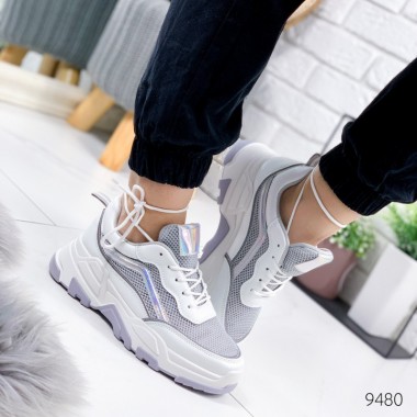  Женские кроссовки Shoes Olav 40 (25,5 см) 9480 белые с серым