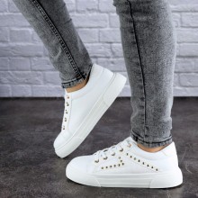Женские кроссовки кеды Shoes Oaky 36 (23 см) 1860 белые экокожа летние