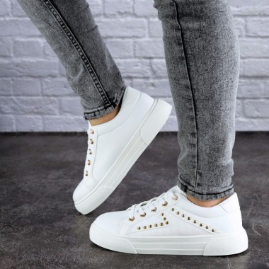 Женские кроссовки кеды Shoes Oaky 36 (23 см) 1860 белые экокожа летние