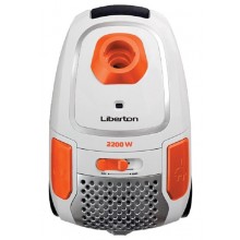 Пылесос с мешком для сбора пыли сухой уборки Liberton LVC-2245B 2200 Вт 4,5 л микрофильтр 3 степени фильтрации плавный пуск индикатор заполнения белый/оранжевый