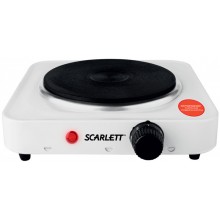 Настольная электроплита SCARLETT SC-HP700S01 1000Вт чугунная 1 конфорка блин белая