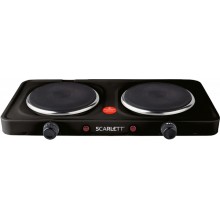 Настольная электроплита SCARLETT SC-HP700S12 1000Вт чугунная 2 конфорки блин черная