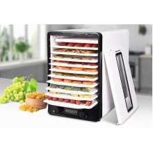 Сушилка для овощей и фруктов мяса рыбы электрическая Ardesto FDB-1138  550 Вт дегидратация 10 +1 лотков таймер LED-дисплей ягоды зелень белая