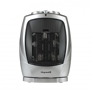 Тепловентилятор обогреватель керамический электрический VILGRAND FVC 159T  1500 Вт дуйка 20м 3 режима автоотключение Автовращение защита от перегрева при падении с термостатом переносной 
